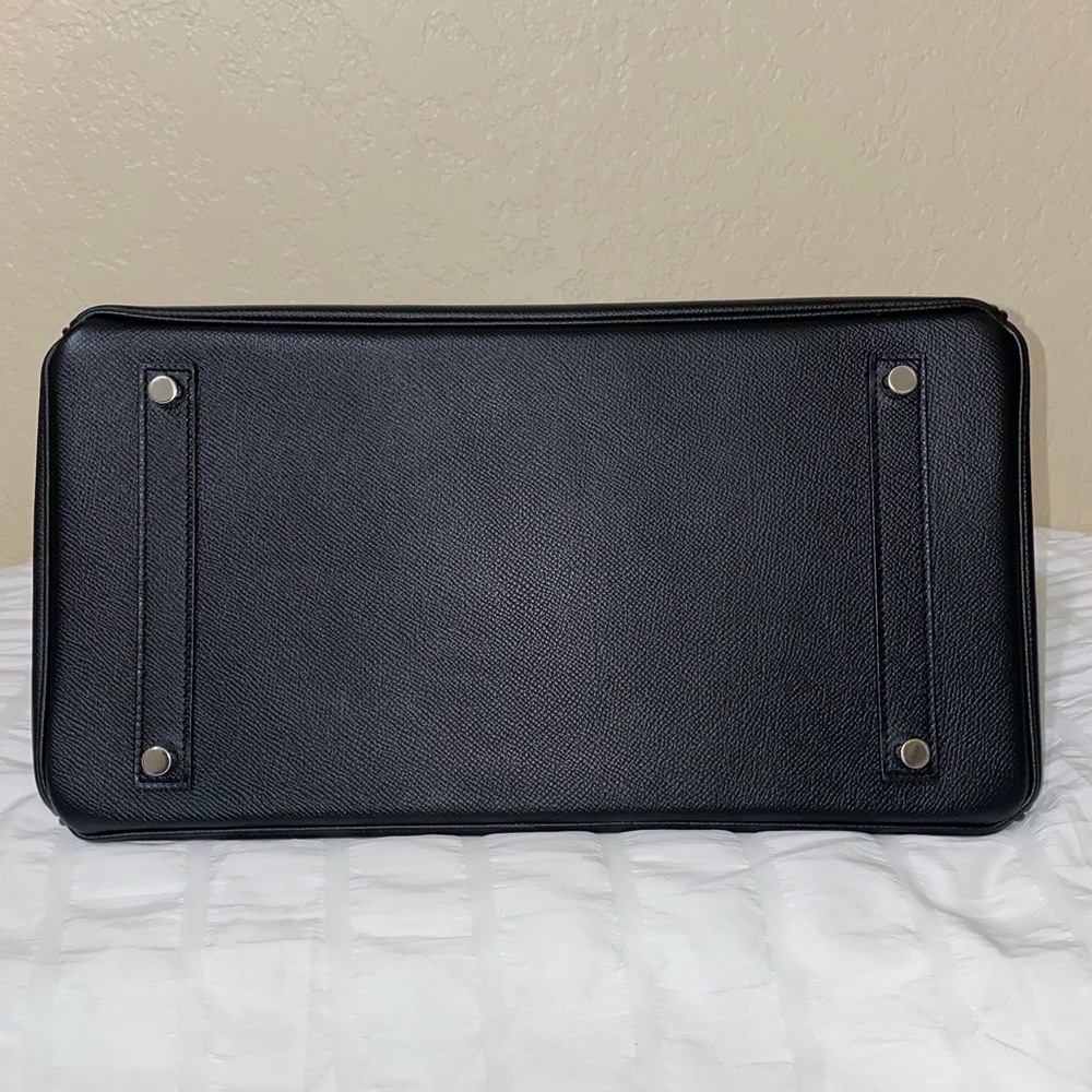 HP🎉RARE HERMÈS BIRKIN BRUSHED PALLADIUM HW EPSOM BLACK LEATHER 35 cm - Picture 6 of 16